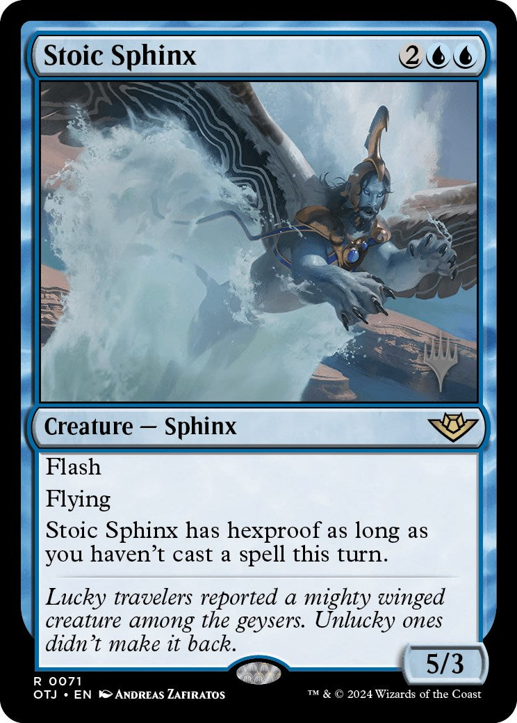 Stoic Sphinx (Promo Pack) [Outlaws of Thunder Junction Promos] | Card Merchant Takapuna