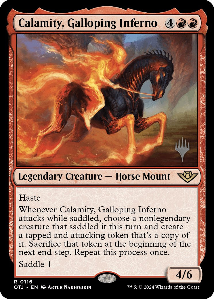 Calamity, Galloping Inferno (Promo Pack) [Outlaws of Thunder Junction Promos] | Card Merchant Takapuna