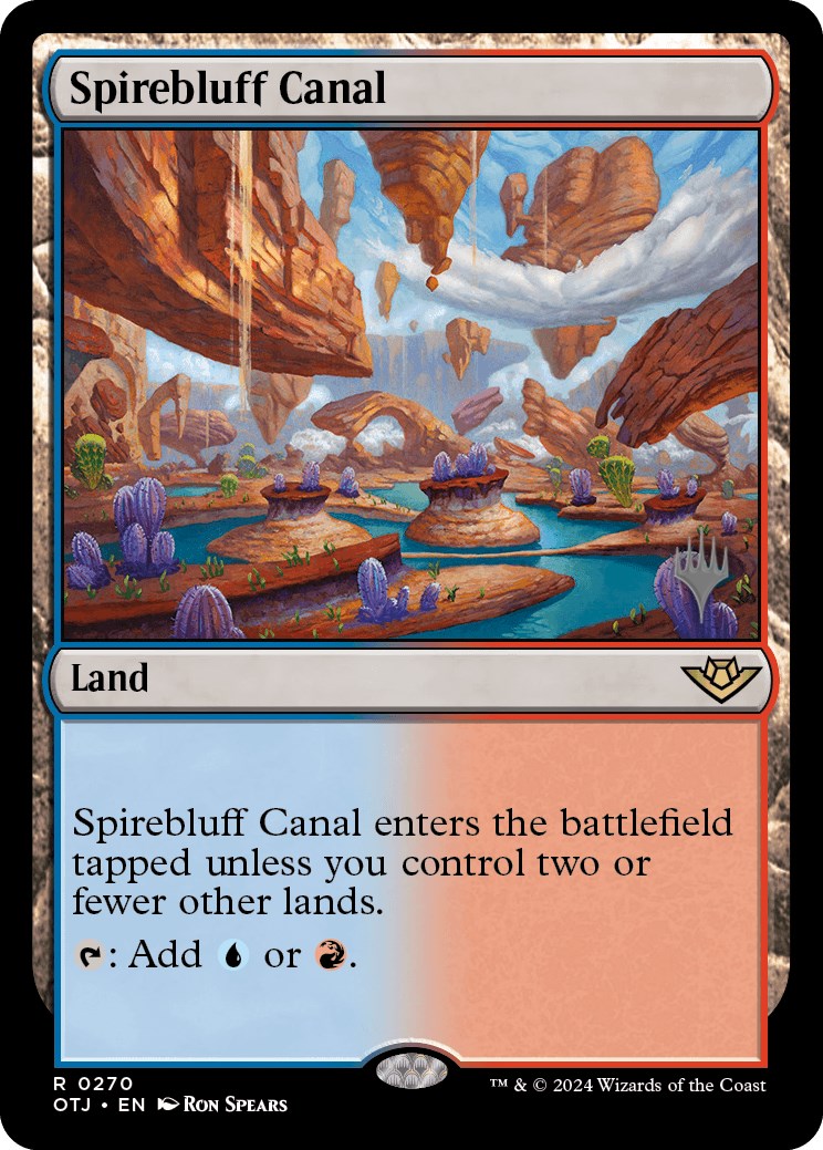 Spirebluff Canal (Promo Pack) [Outlaws of Thunder Junction Promos] | Card Merchant Takapuna