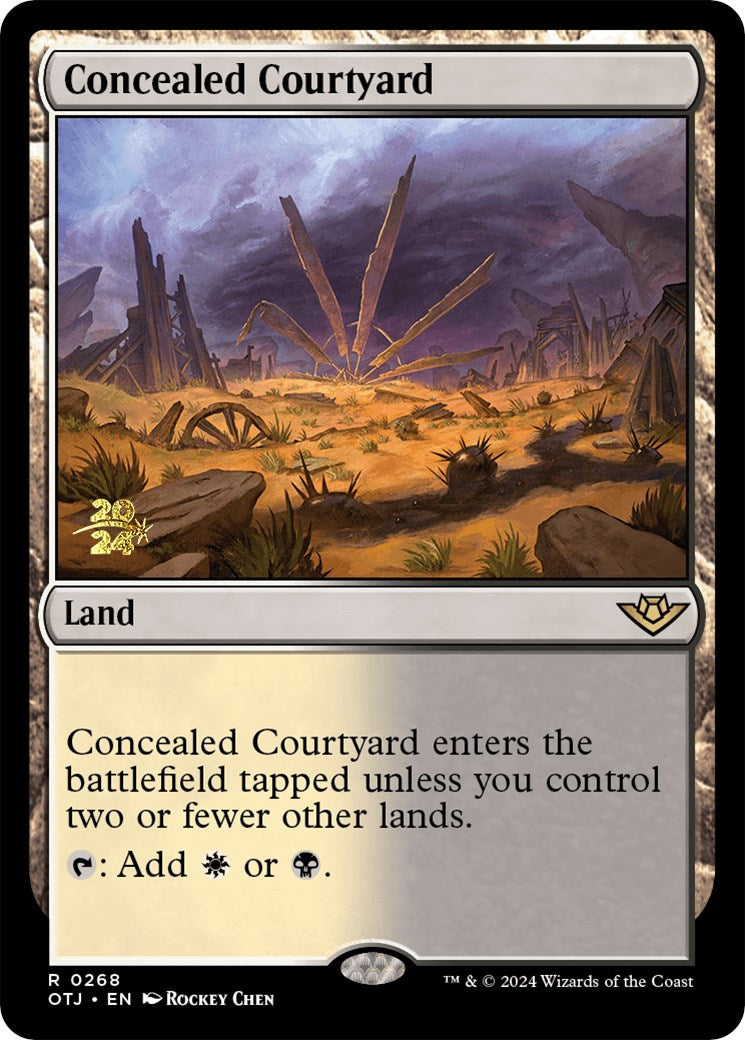 Concealed Courtyard (OTJ) [Outlaws of Thunder Junction Prerelease Promos] | Card Merchant Takapuna