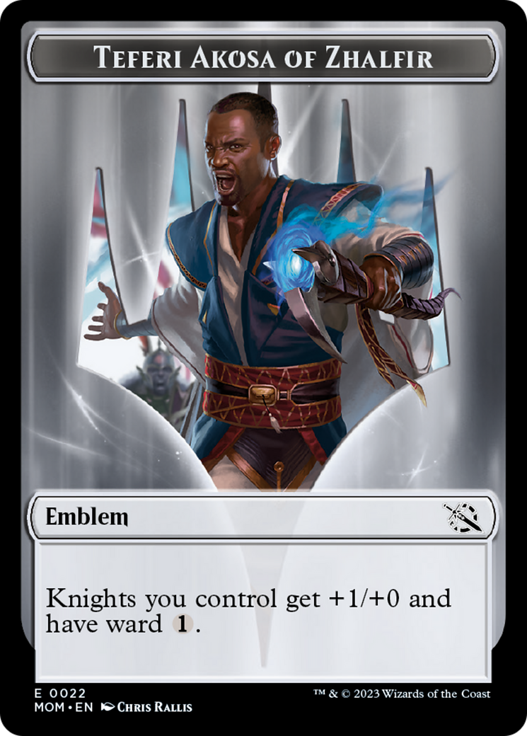 Soldier // Teferi Akosa of Zhalfir Emblem Double-Sided Token [March of the Machine Tokens] | Card Merchant Takapuna