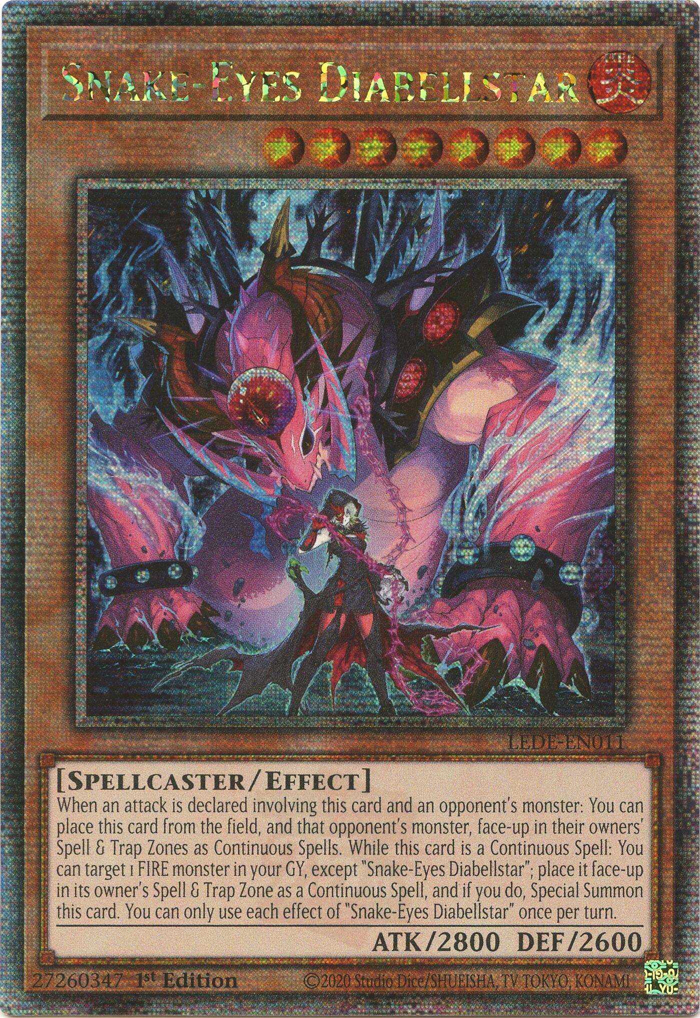 Snake-Eyes Diabellstar [LEDE-EN011] Quarter Century Secret Rare | Card Merchant Takapuna