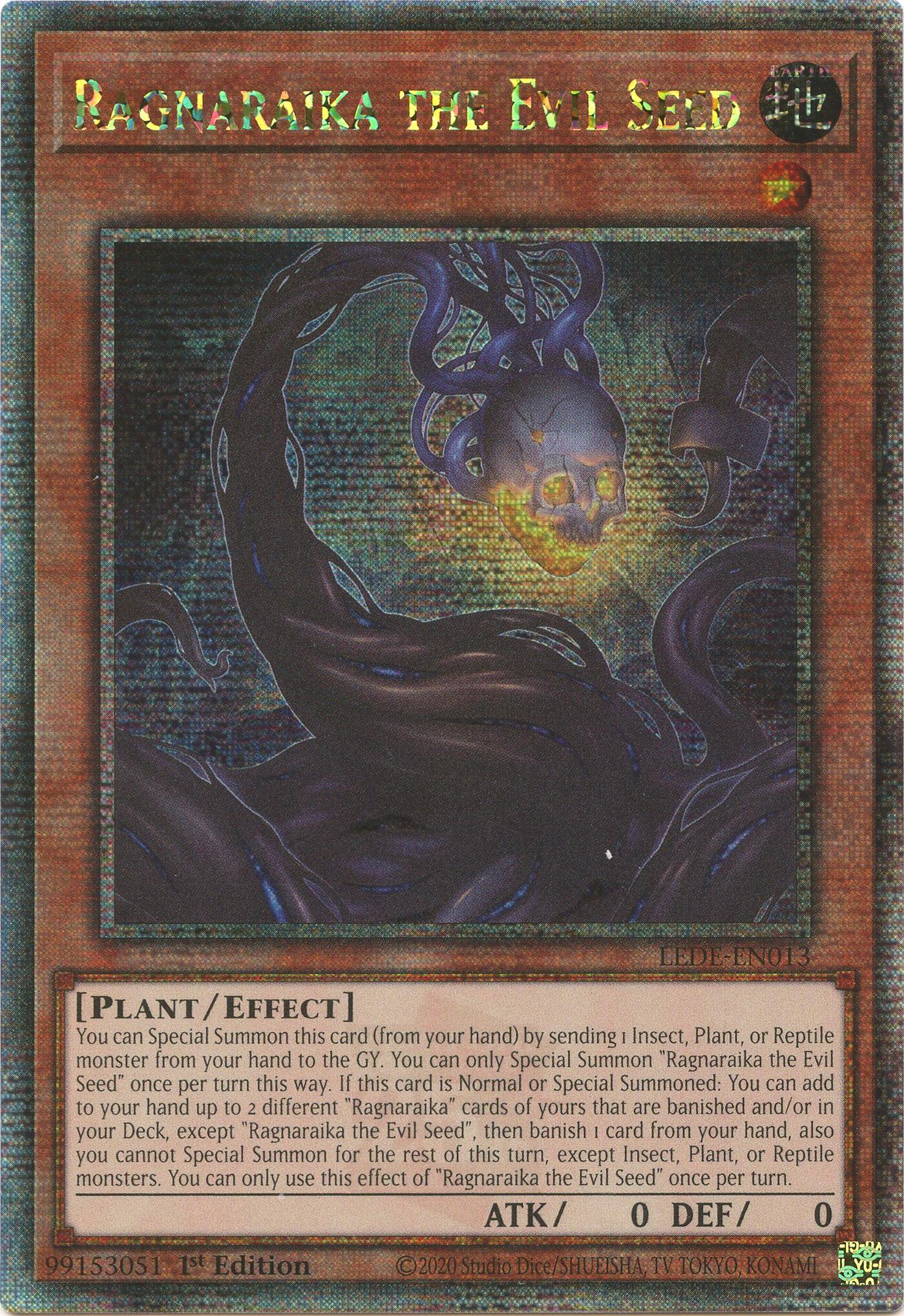 Ragnaraika the Evil Seed [LEDE-EN013] Quarter Century Secret Rare | Card Merchant Takapuna