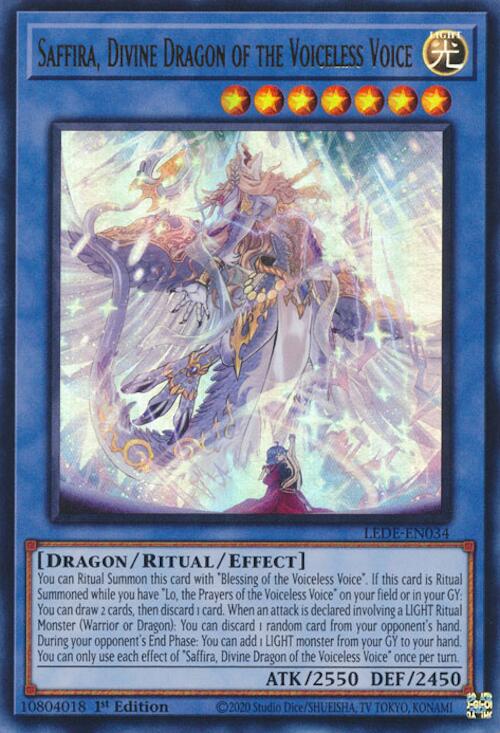 Saffira, Divine Dragon of the Voiceless Voice [LEDE-EN034] Ultra Rare | Card Merchant Takapuna