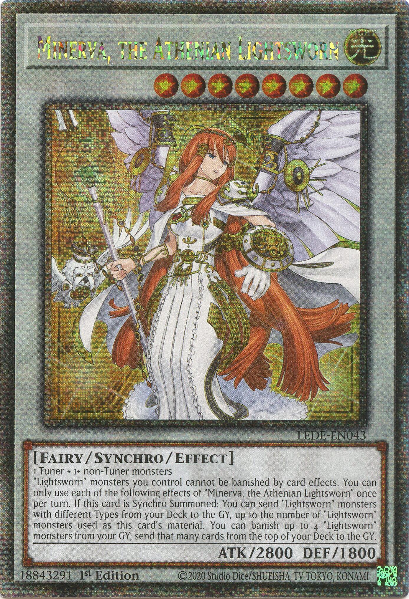 Minerva, the Athenian Lightsworn (Quarter Century Secret Rare) [LEDE-EN043] Quarter Century Secret Rare | Card Merchant Takapuna