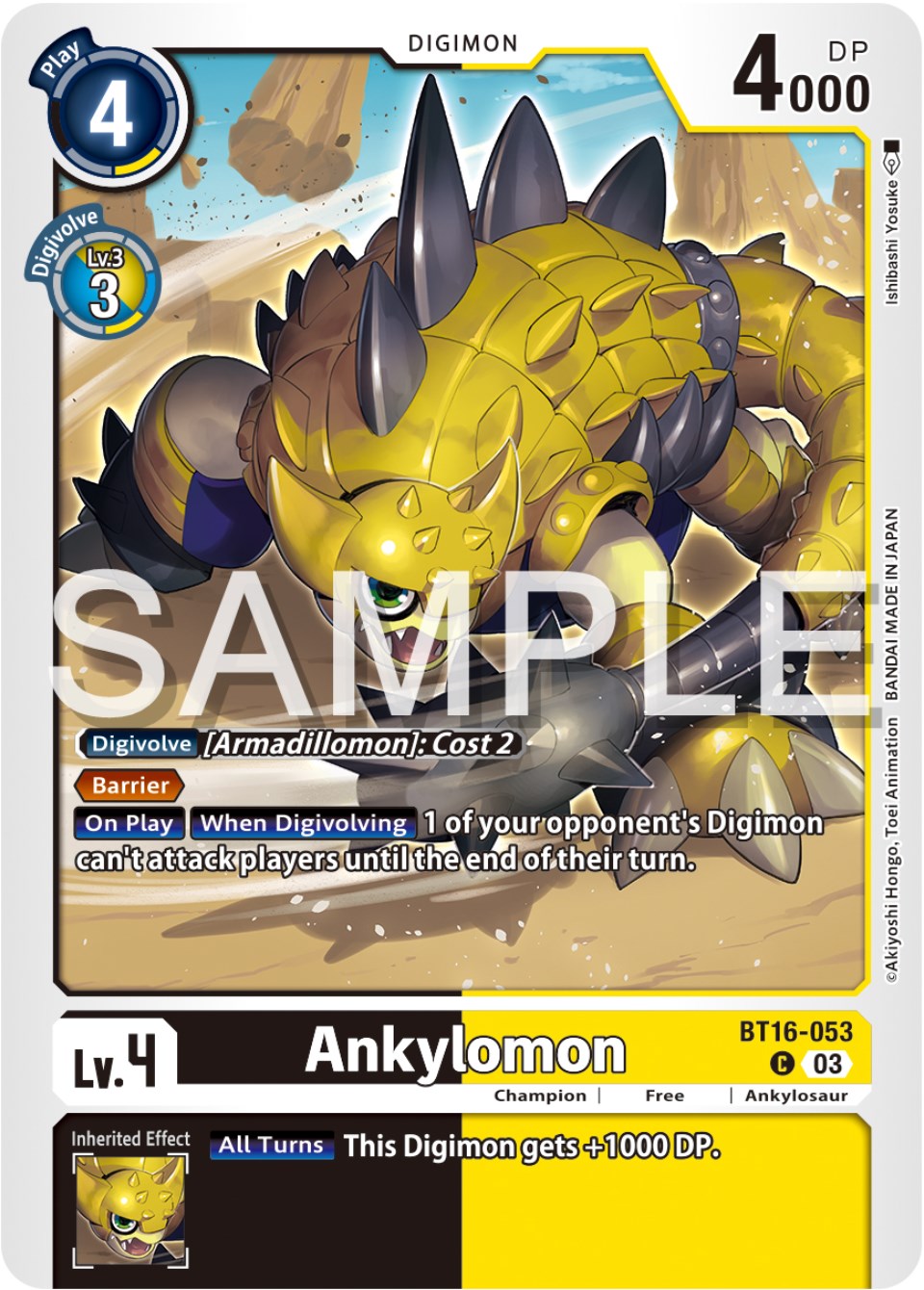 Ankylomon [BT16-053] [Beginning Observer] | Card Merchant Takapuna