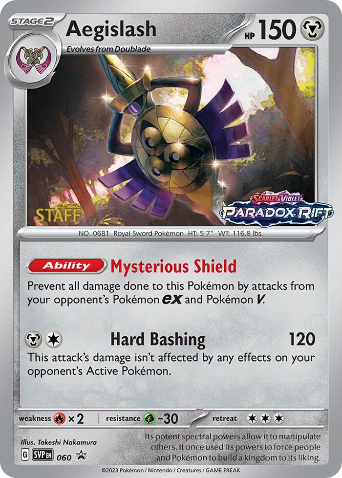 Aegislash (060) (Staff Prerelease Promo) [Scarlet & Violet: Black Star Promos] | Card Merchant Takapuna