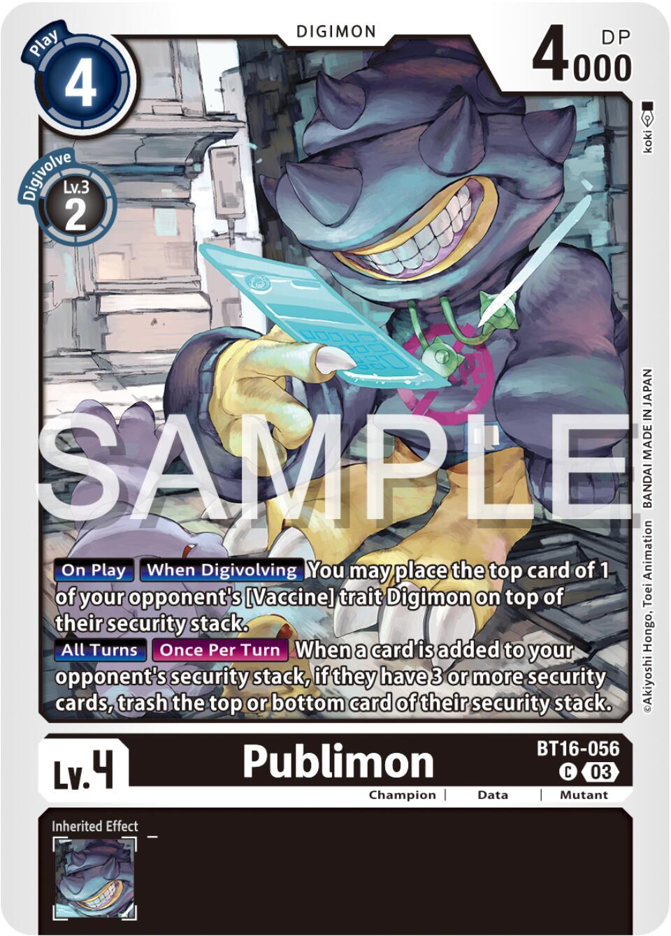 Publimon [BT16-056] [Beginning Observer] | Card Merchant Takapuna