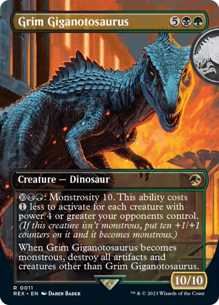 Grim Giganotosaurus (Borderless) [Jurassic World Collection] | Card Merchant Takapuna