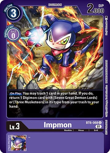 Impmon [BT6-068] (April 2023 Beelzemon Special) [Starter Deck: Beelzemon Advanced Deck Set Pre-Release Cards] | Card Merchant Takapuna