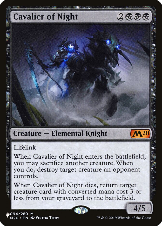 Cavalier of Night [The List] | Card Merchant Takapuna