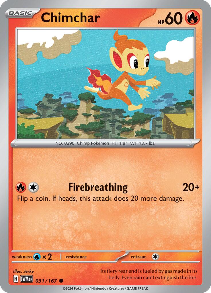 Chimchar (031/167) [Scarlet & Violet: Twilight Masquerade] | Card Merchant Takapuna