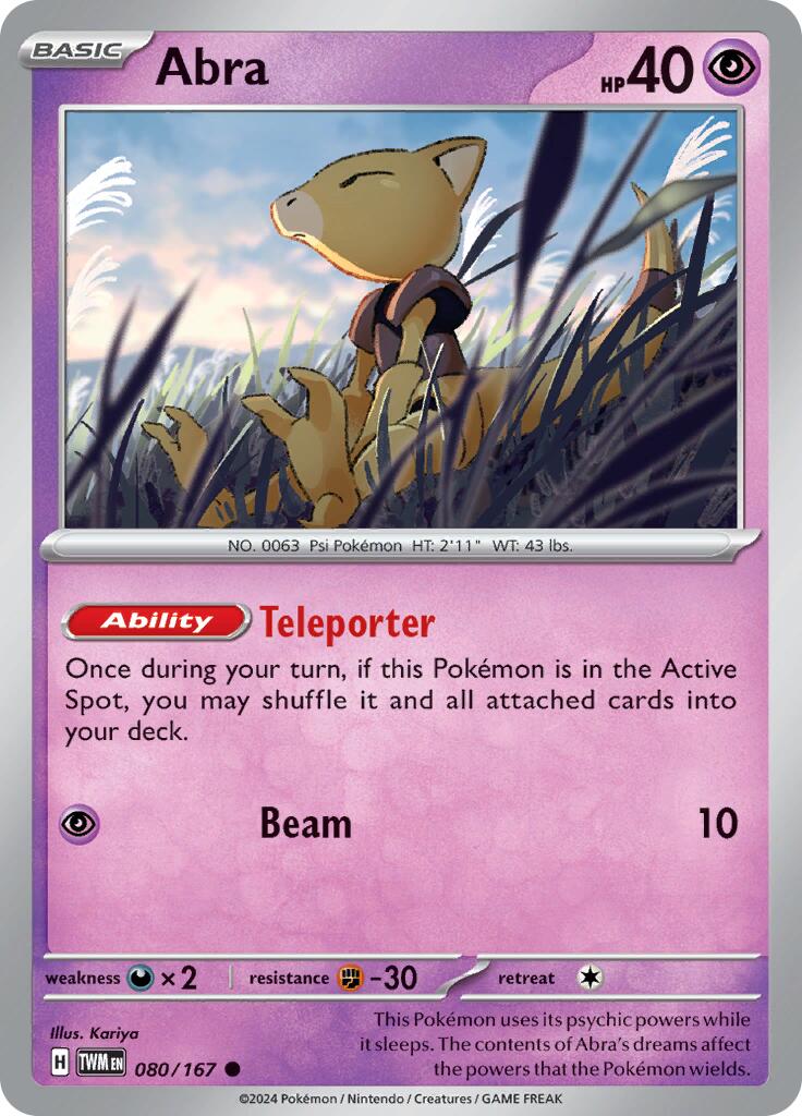 Abra (080/167) [Scarlet & Violet: Twilight Masquerade] | Card Merchant Takapuna