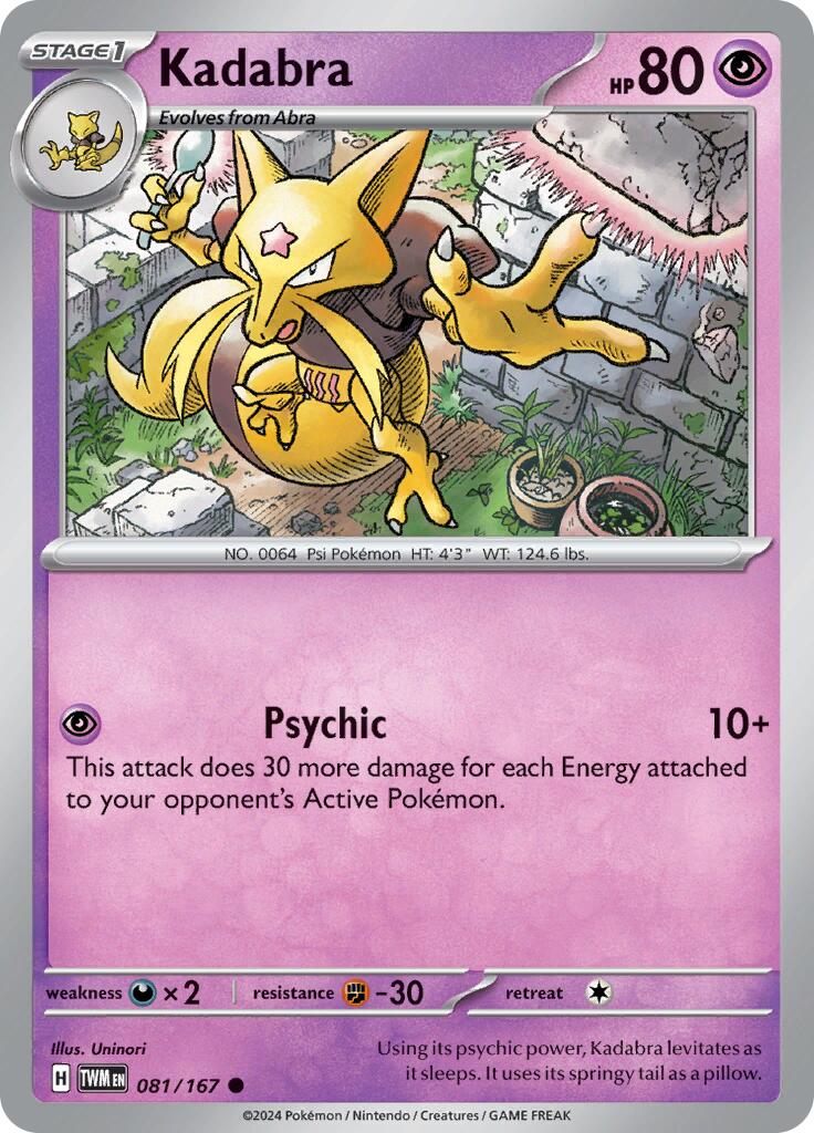 Kadabra (081/167) [Scarlet & Violet: Twilight Masquerade] | Card Merchant Takapuna