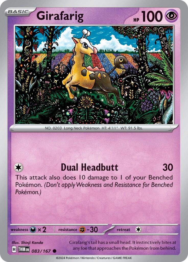 Girafarig (083/167) [Scarlet & Violet: Twilight Masquerade] | Card Merchant Takapuna