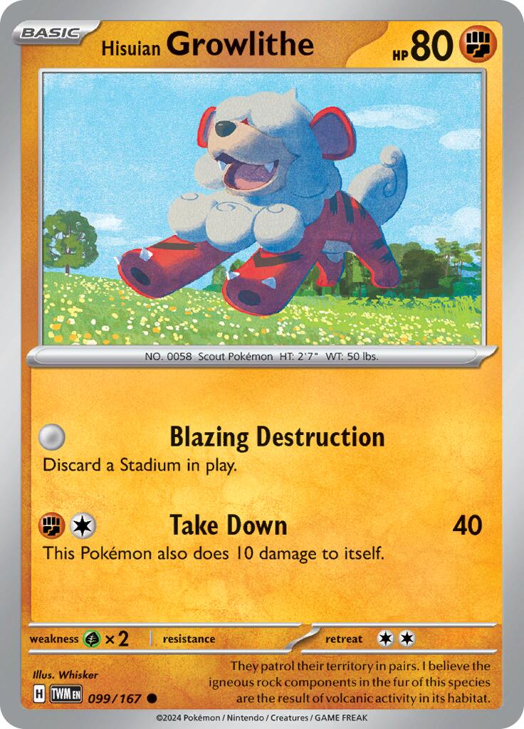 Hisuian Growlithe (099/167) [Scarlet & Violet: Twilight Masquerade] | Card Merchant Takapuna