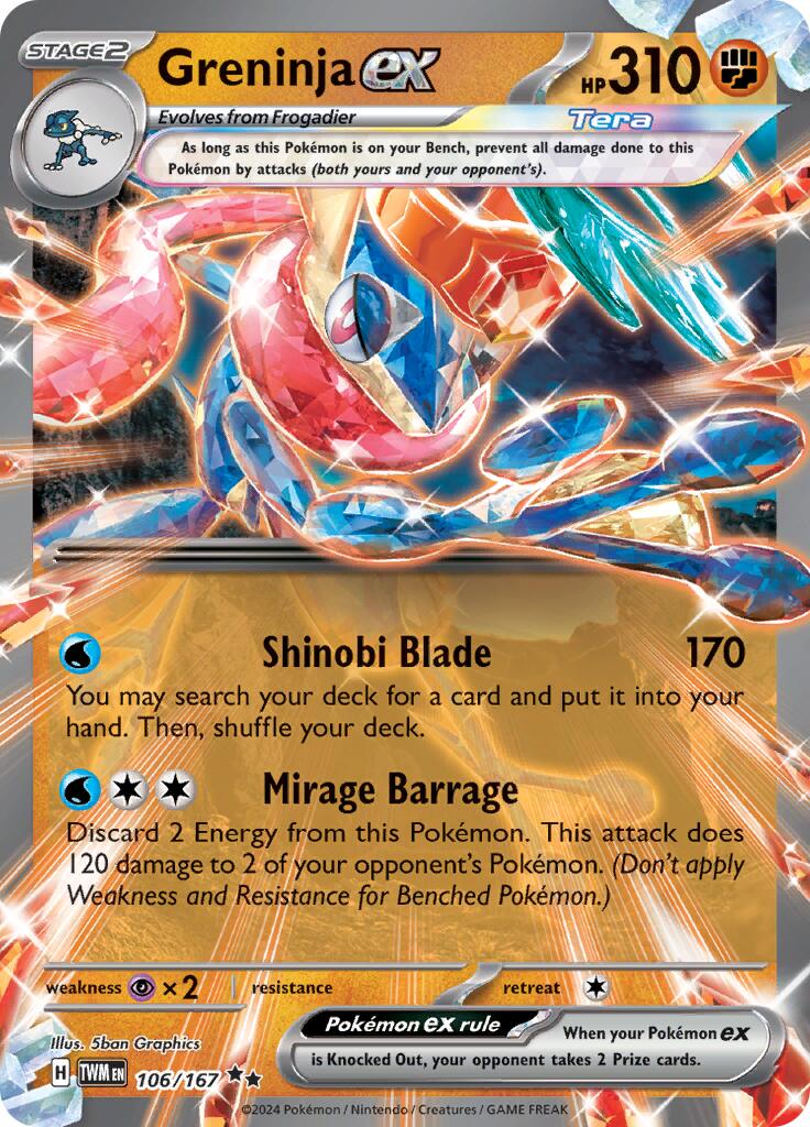 Greninja ex (106/167) [Scarlet & Violet: Twilight Masquerade] | Card Merchant Takapuna