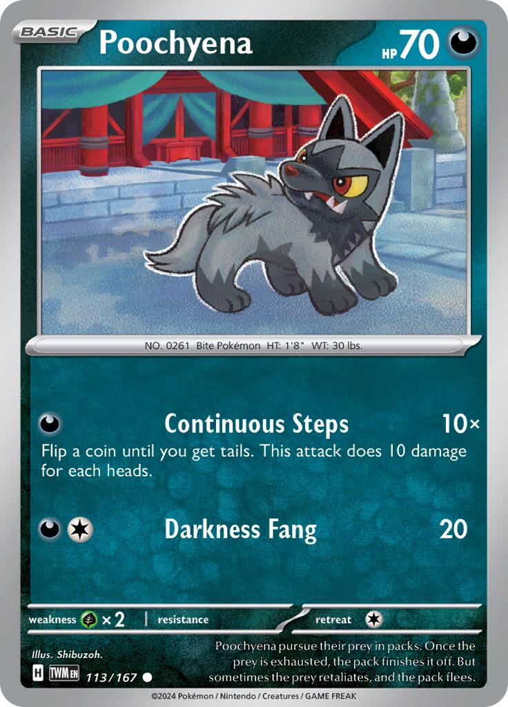 Poochyena (113/167) [Scarlet & Violet: Twilight Masquerade] | Card Merchant Takapuna