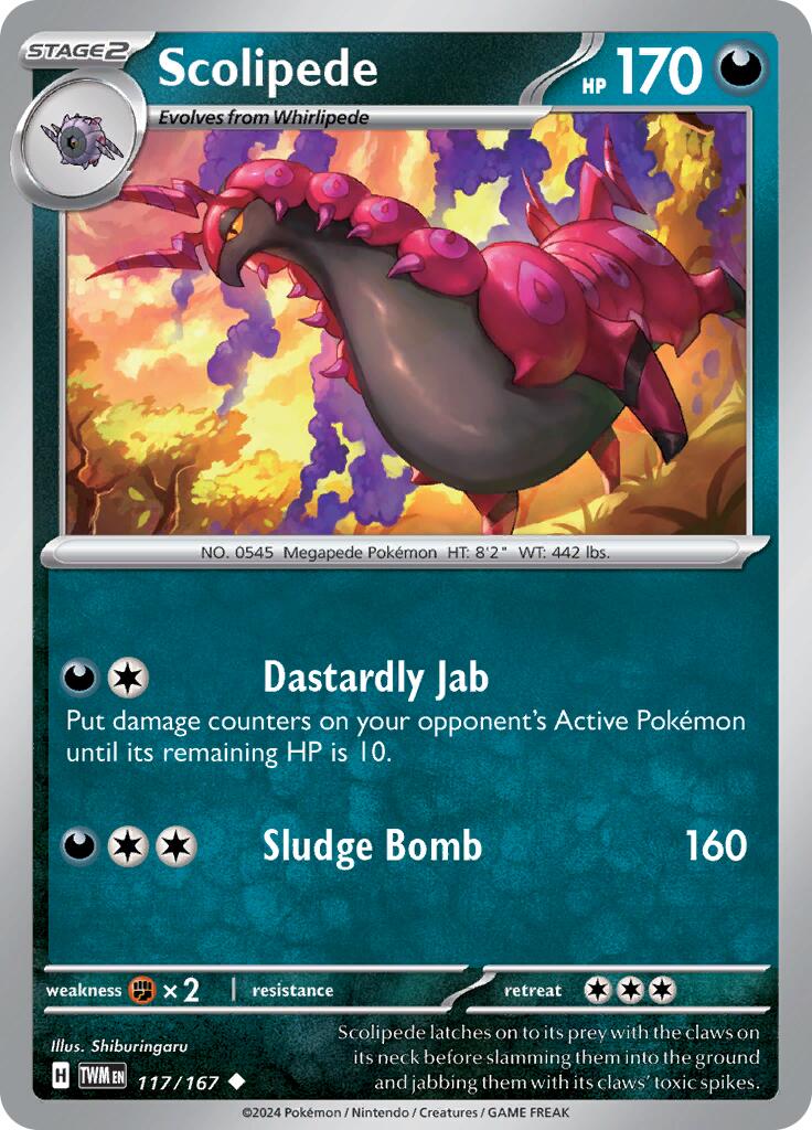 Scolipede (117/167) [Scarlet & Violet: Twilight Masquerade] | Card Merchant Takapuna