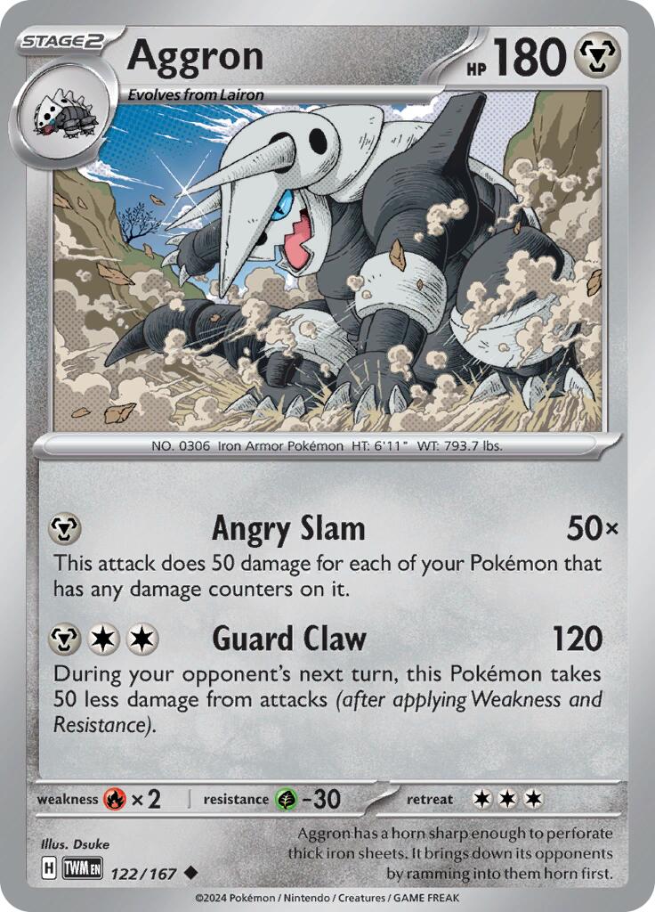 Aggron (122/167) [Scarlet & Violet: Twilight Masquerade] | Card Merchant Takapuna