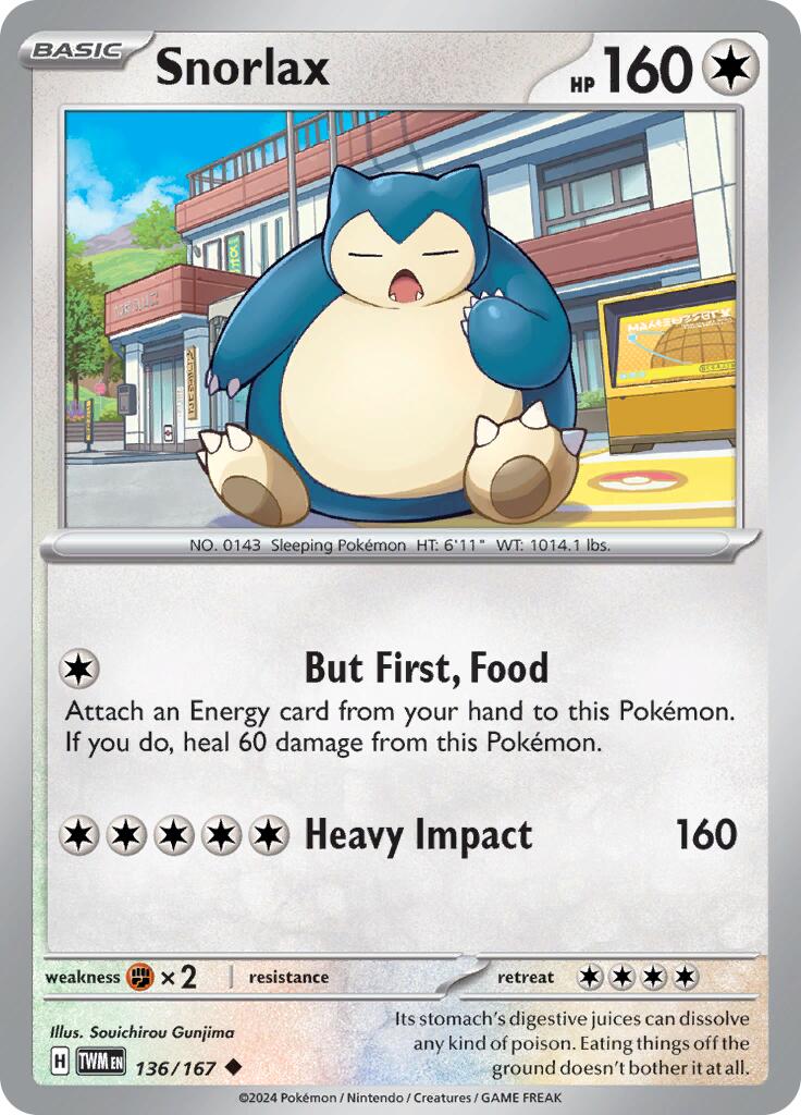 Snorlax (136/167) [Scarlet & Violet: Twilight Masquerade] | Card Merchant Takapuna