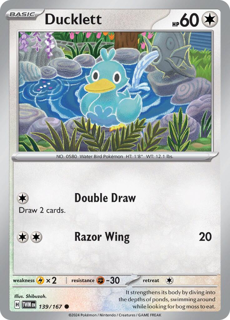 Ducklett (139/167) [Scarlet & Violet: Twilight Masquerade] | Card Merchant Takapuna