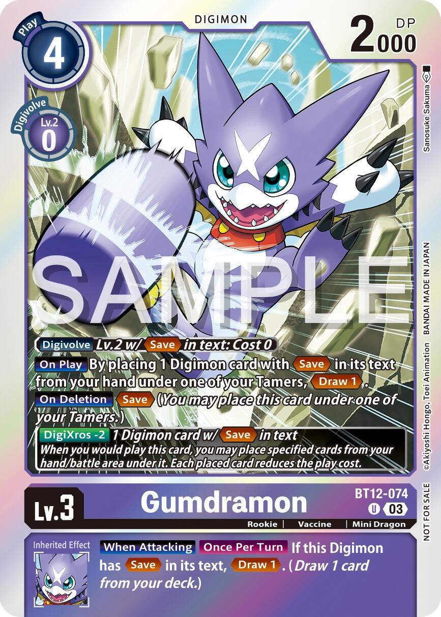 Gumdramon [BT12-074] (Official Tournament Vol.13 Winner Pack) [Across Time Promos] | Card Merchant Takapuna