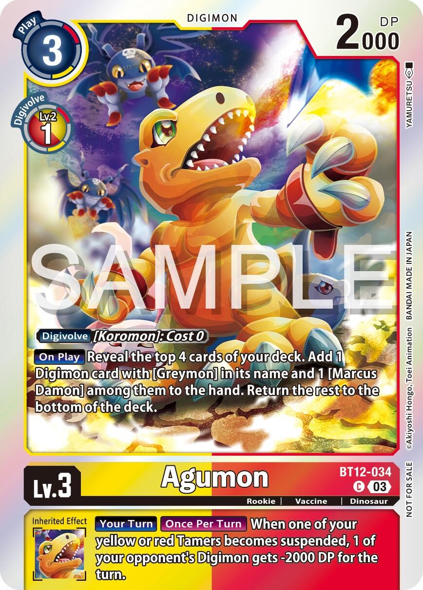 Agumon [BT12-034] (Official Tournament Vol.13 Winner Pack) [Across Time Promos] | Card Merchant Takapuna