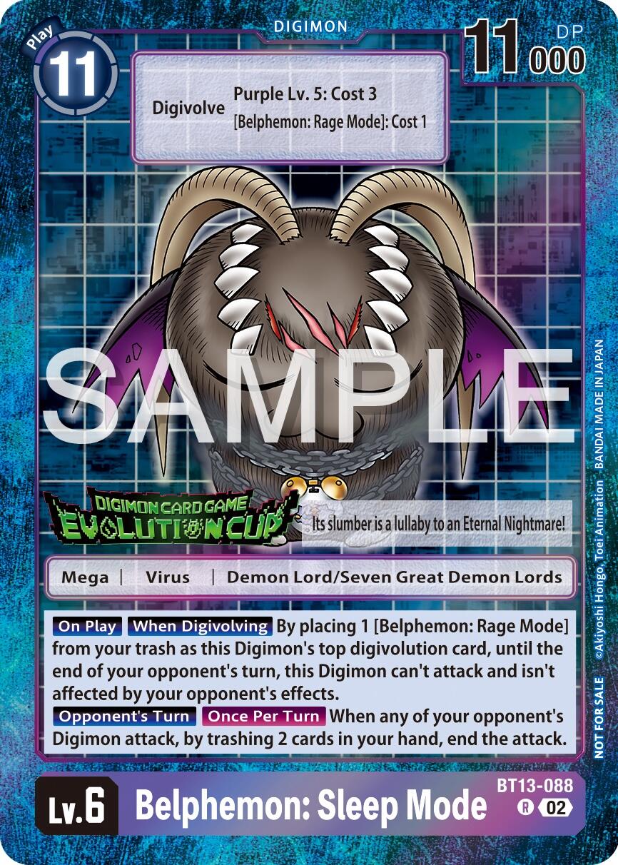 Belphemon: Sleep Mode [BT13-088] (2024 Evolution Cup) [Versus Royal Knights Booster Promos] | Card Merchant Takapuna