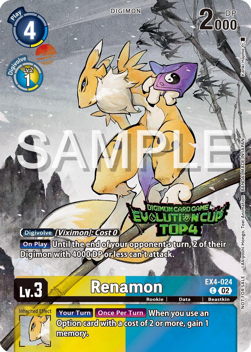 Renamon [EX4-024] (2024 Evolution Cup Top 4) [Alternative Being Booster Promos] | Card Merchant Takapuna