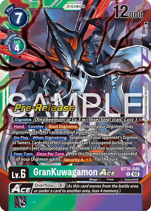 GranKuwagamon Ace [BT16-046] [Beginning Observer Pre-Release Promos] | Card Merchant Takapuna