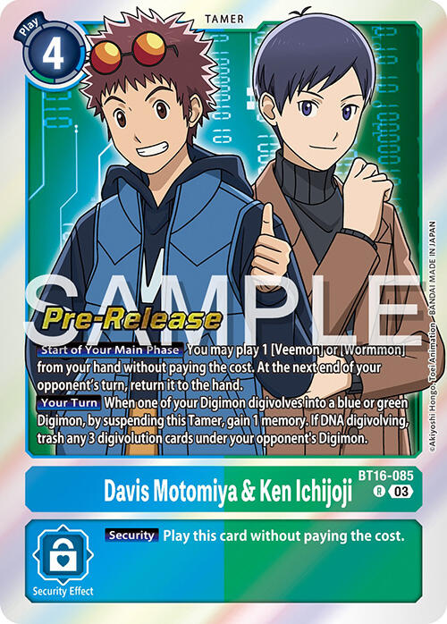 Davis Motomiya & Ken Ichijoji [BT16-085] [Beginning Observer Pre-Release Promos] | Card Merchant Takapuna