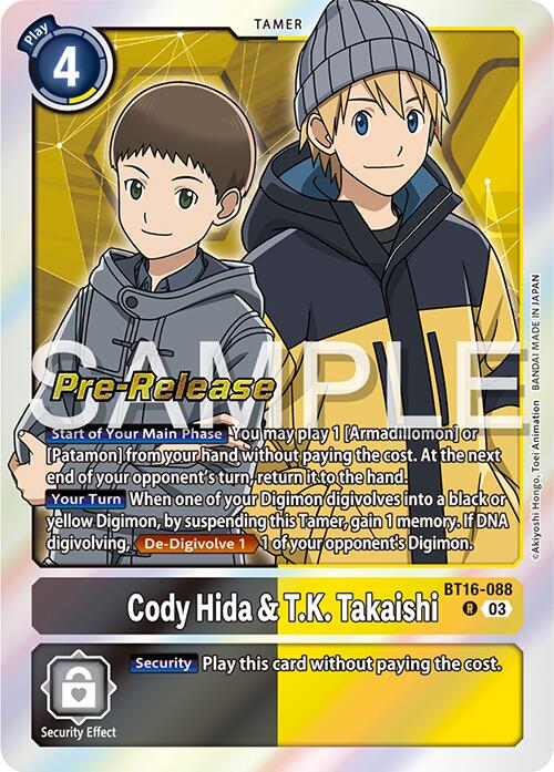 Cody Hida & T.K. Takaishi [BT16-088] [Beginning Observer Pre-Release Promos] | Card Merchant Takapuna