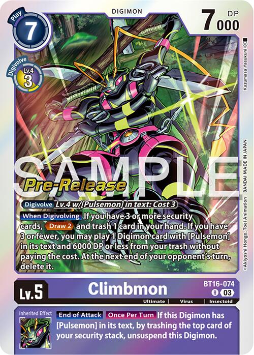 Climbmon [BT16-074] [Beginning Observer Pre-Release Promos] | Card Merchant Takapuna