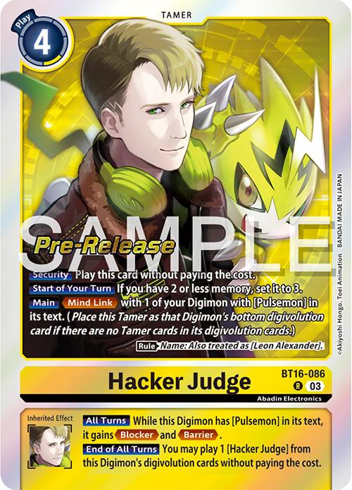 Hacker Judge [BT16-086] [Beginning Observer Pre-Release Promos] | Card Merchant Takapuna