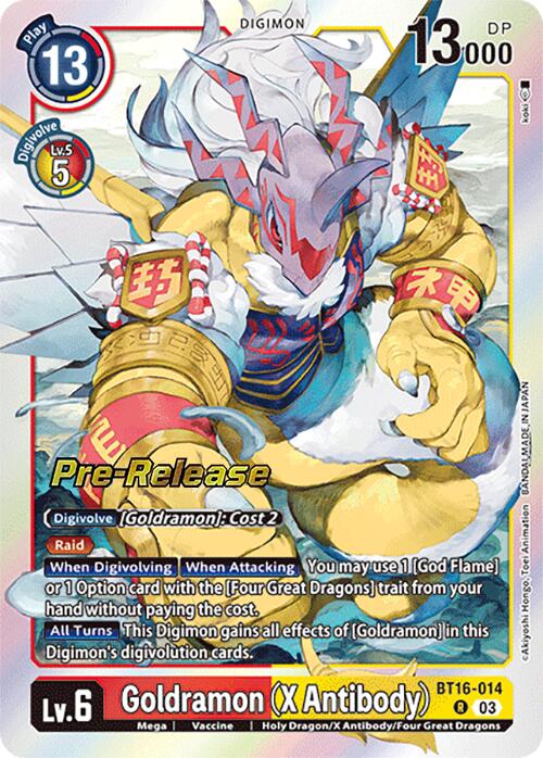 Goldramon (X Antibody) [BT16-014] [Beginning Observer Pre-Release Promos] | Card Merchant Takapuna