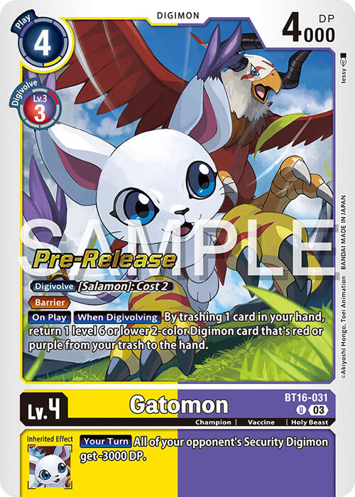 Gatomon [BT16-031] [Beginning Observer Pre-Release Promos] | Card Merchant Takapuna