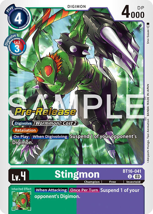 Stingmon [BT16-041] [Beginning Observer Pre-Release Promos] | Card Merchant Takapuna