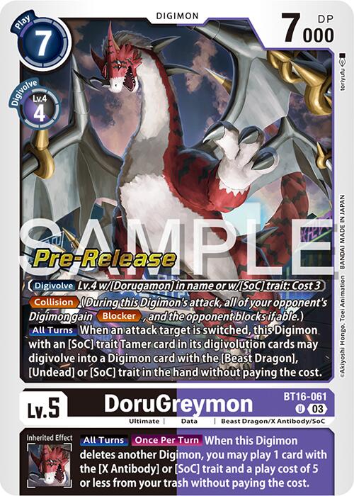 DoruGreymon [BT16-061] [Beginning Observer Pre-Release Promos] | Card Merchant Takapuna