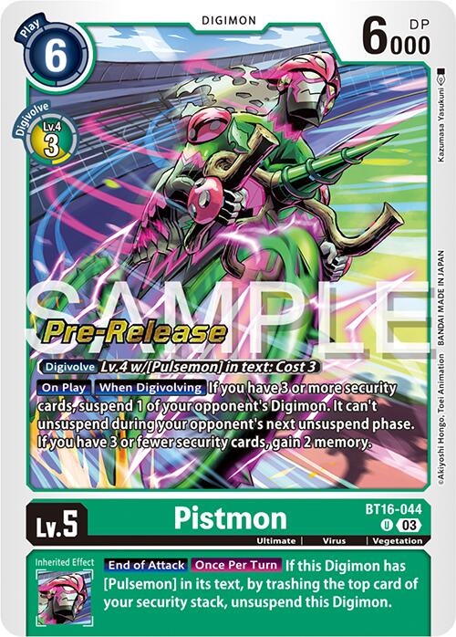 Pistmon [BT16-044] [Beginning Observer Pre-Release Promos] | Card Merchant Takapuna