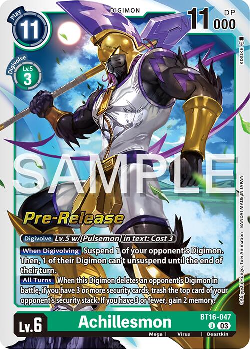 Achillesmon [BT16-047] [Beginning Observer Pre-Release Promos] | Card Merchant Takapuna