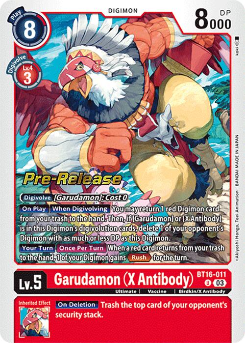 Garudamon (X Antibody) [BT16-011] [Beginning Observer Pre-Release Promos] | Card Merchant Takapuna