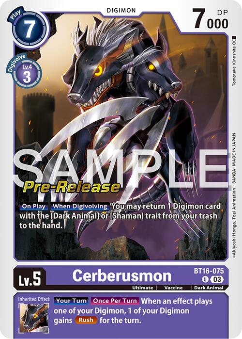 Cerberusmon [BT16-075] [Beginning Observer Pre-Release Promos] | Card Merchant Takapuna