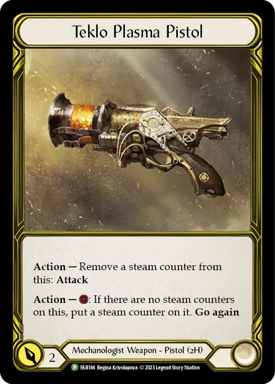 Teklo Plasma Pistol (Golden) [FAB144] (Promo)  Cold Foil | Card Merchant Takapuna