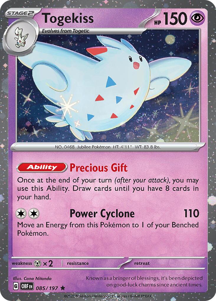 Togekiss (085/197) (Cosmos Holo) [Scarlet & Violet: Obsidian Flames] | Card Merchant Takapuna