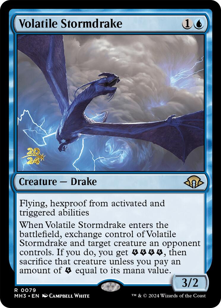 Volatile Stormdrake [Modern Horizons 3 Prerelease Promos] | Card Merchant Takapuna