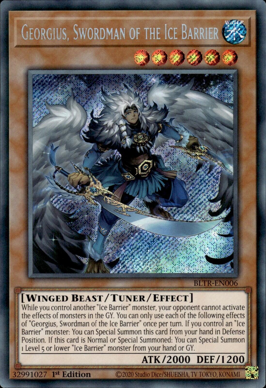 Georgius, Swordman of the Ice Barrier [BLTR-EN006] Secret Rare | Card Merchant Takapuna