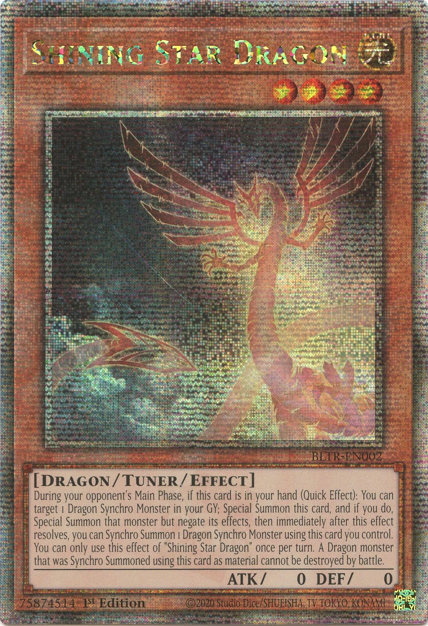 Shining Star Dragon (Quarter Century Secret Rare) [BLTR-EN002] Quarter Century Secret Rare | Card Merchant Takapuna