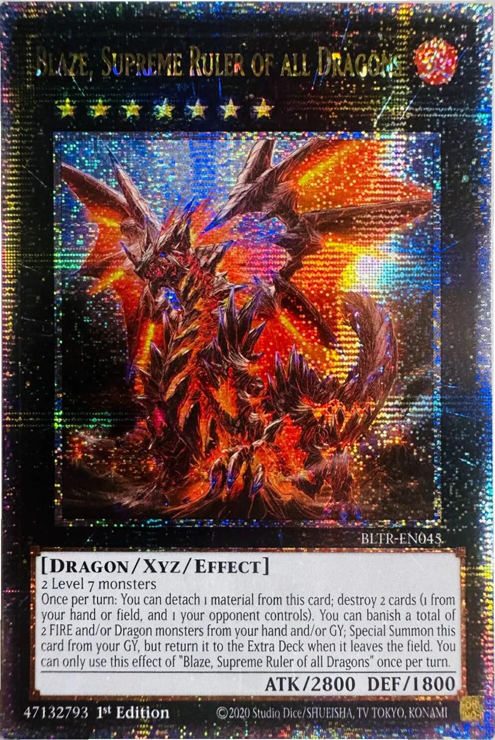 Blaze, Supreme Ruler of all Dragons (Quarter Century Secret Rare) [BLTR-EN045] Quarter Century Secret Rare | Card Merchant Takapuna