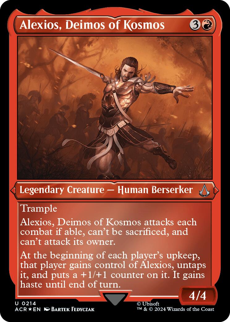 Alexios, Deimos of Kosmos (Foil Etched) [Assassin's Creed] | Card Merchant Takapuna